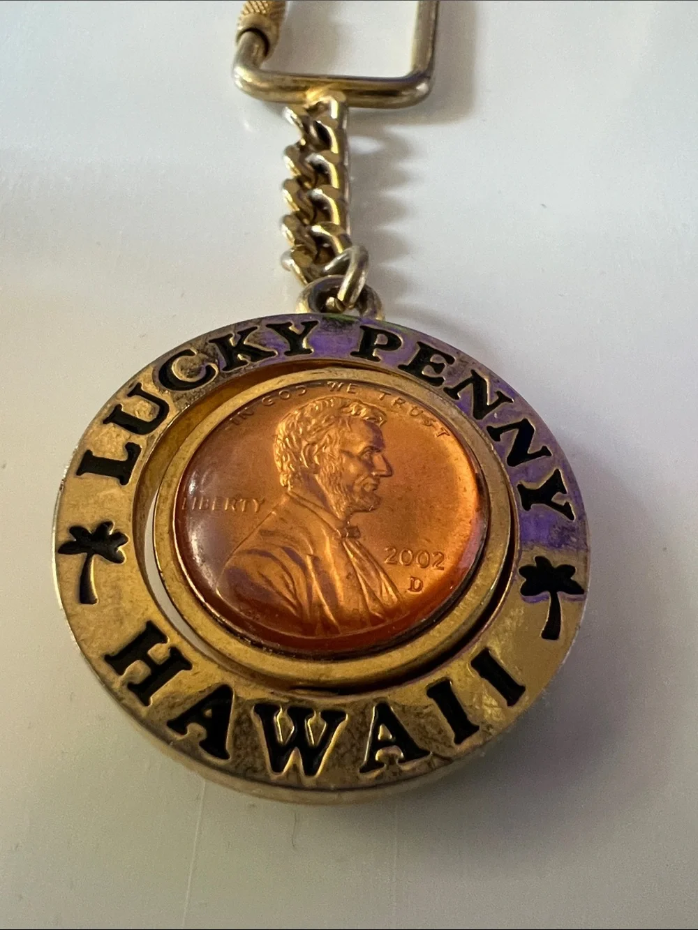 Lucky Brand Gold-Tone Lucky Penny Hawaii Keychain